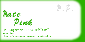 mate pink business card